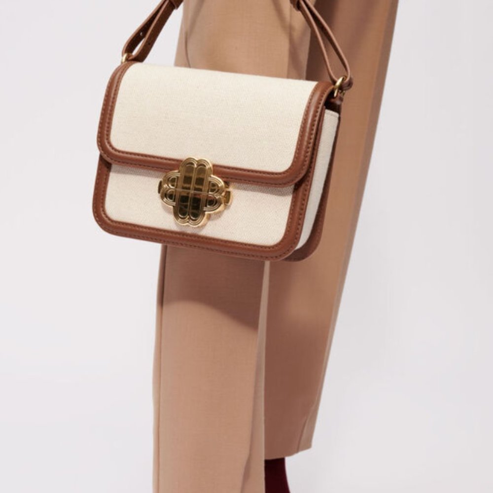 Maje Paris Clover Canvas & Leather Crossbody Bag